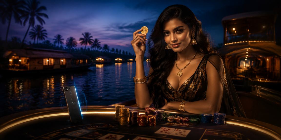 Female player enjoying casino style games in Kerala