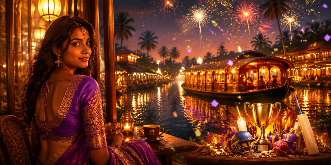 Night cricket betting scene in Kerala backwaters market